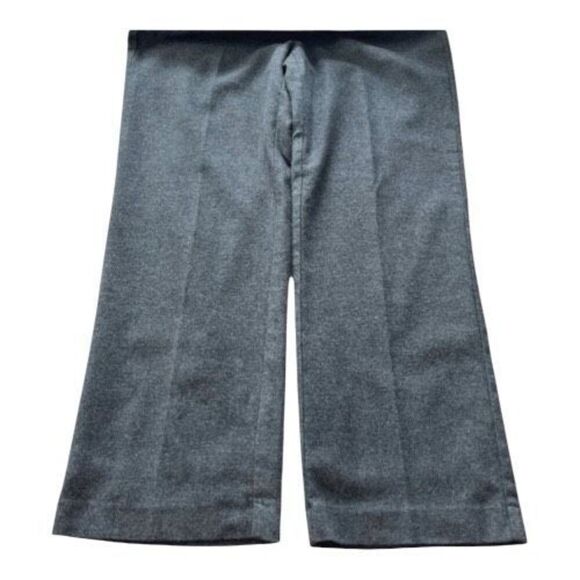 LL Bean High Waist Dress Pants Women12 PETITE Grey Tweed Straight Pockets Lined - Picture 4 of 11